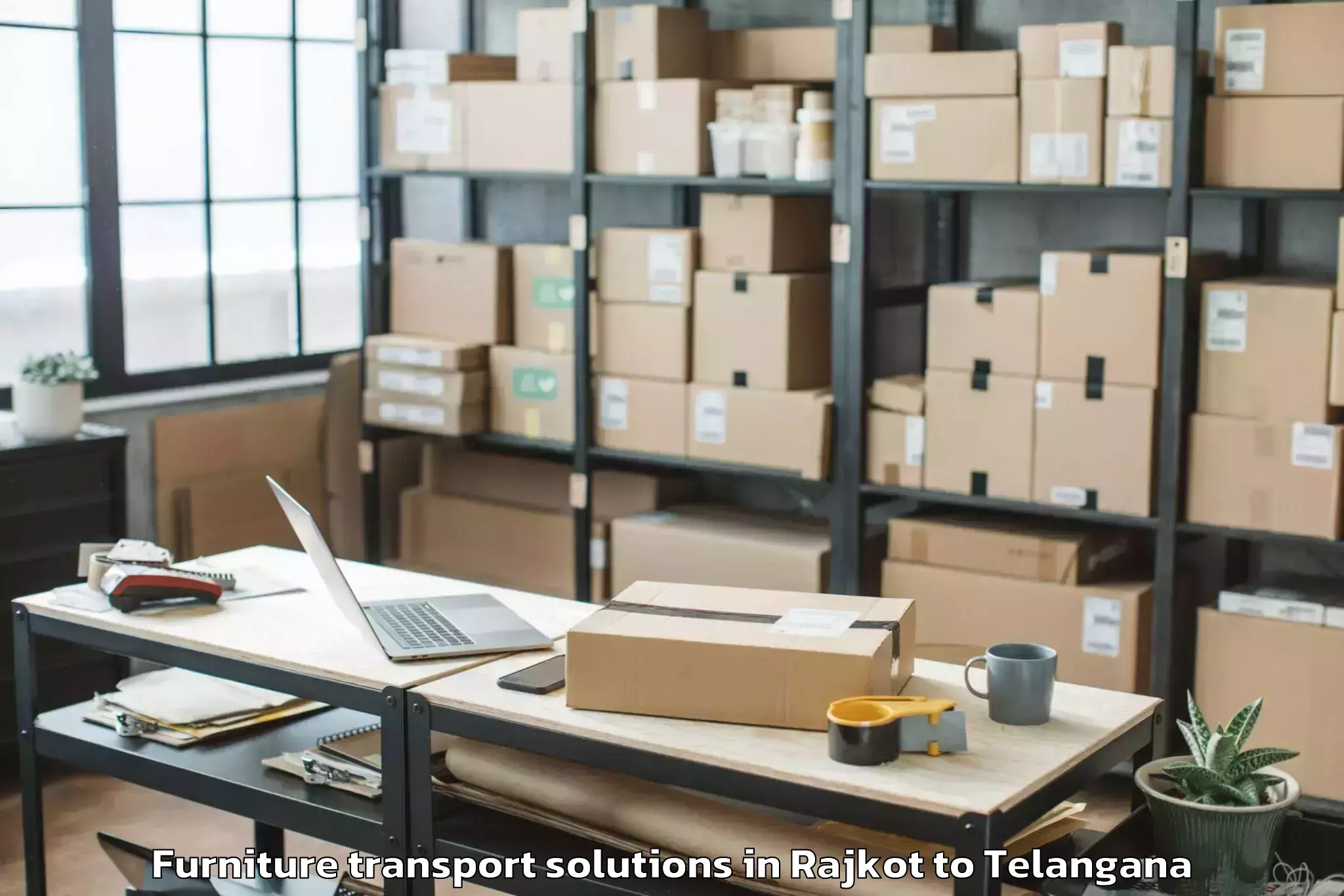 Professional Rajkot to Bellampalle Furniture Transport Solutions